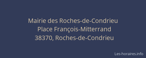 Mairie des Roches-de-Condrieu