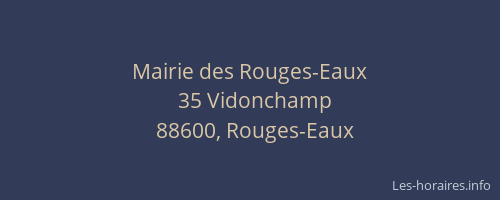Mairie des Rouges-Eaux