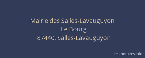 Mairie des Salles-Lavauguyon