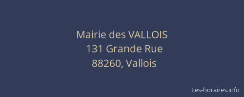 Mairie des VALLOIS