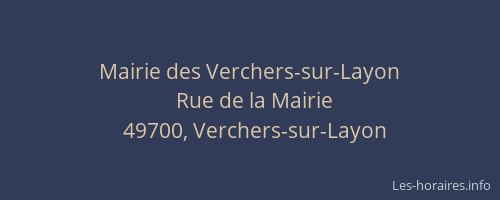 Mairie des Verchers-sur-Layon