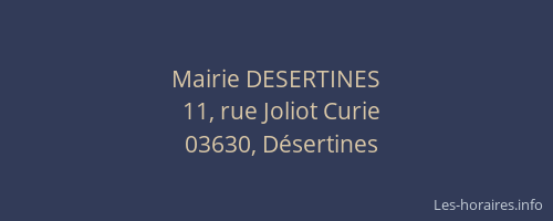 Mairie DESERTINES