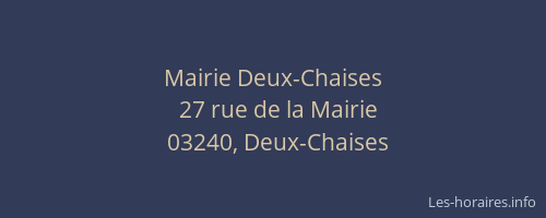 Mairie Deux-Chaises