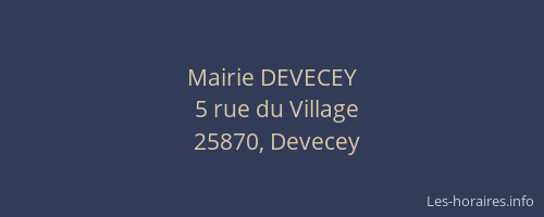 Mairie DEVECEY