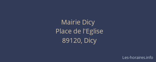 Mairie Dicy