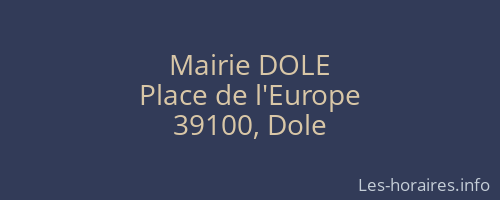 Mairie DOLE