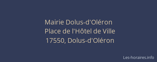 Mairie Dolus-d'Ol&eacute;ron