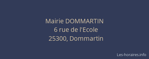 Mairie DOMMARTIN
