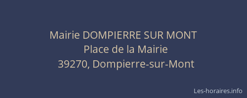 Mairie DOMPIERRE SUR MONT