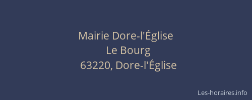 Mairie Dore-l'&Eacute;glise