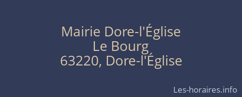 Mairie Dore-l'Église