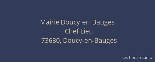 Mairie Doucy-en-Bauges