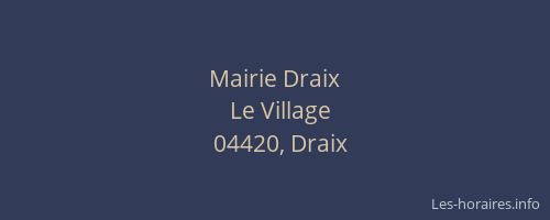 Mairie Draix