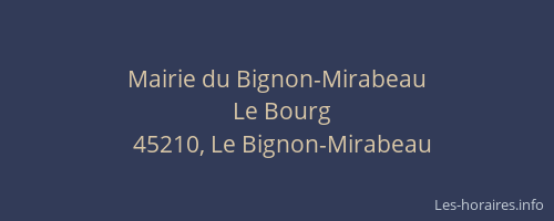 Mairie du Bignon-Mirabeau