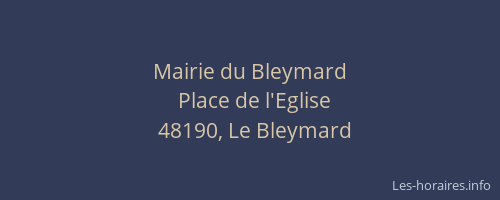 Mairie du Bleymard