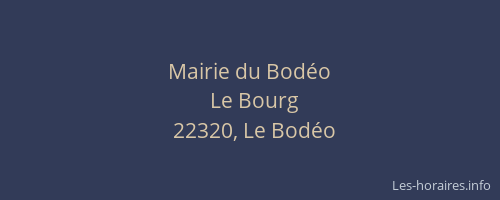 Mairie du Bod&eacute;o