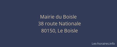 Mairie du Boisle