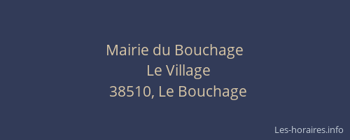 Mairie du Bouchage