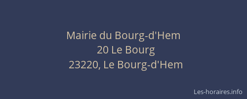 Mairie du Bourg-d'Hem