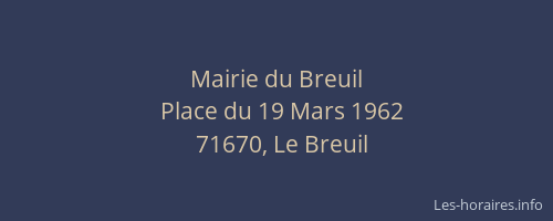 Mairie du Breuil