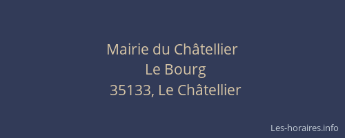 Mairie du Châtellier