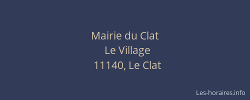 Mairie du Clat