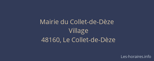 Mairie du Collet-de-Dèze