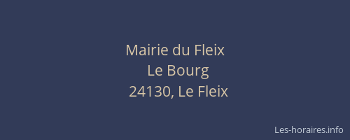 Mairie du Fleix