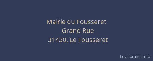Mairie du Fousseret