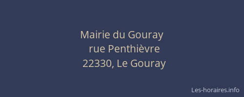 Mairie du Gouray
