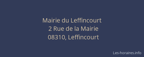 Mairie du Leffincourt