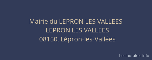 Mairie du LEPRON LES VALLEES