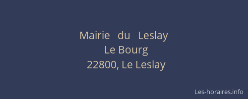 Mairie   du   Leslay