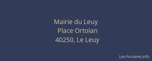 Mairie du Leuy