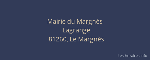 Mairie du Margn&egrave;s