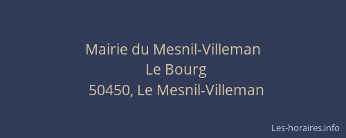 Mairie du Mesnil-Villeman