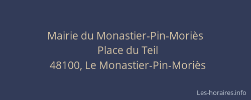 Mairie du Monastier-Pin-Mori&egrave;s