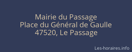 Mairie du Passage