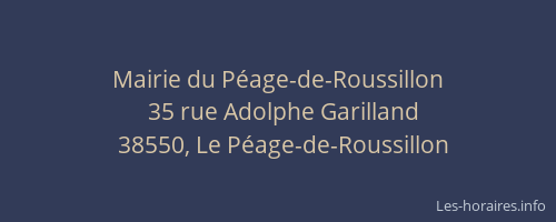 Mairie du P&eacute;age-de-Roussillon