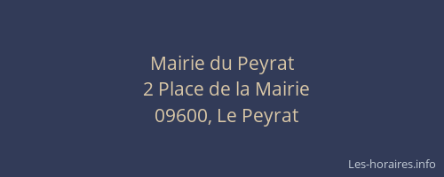 Mairie du Peyrat