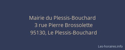 Mairie du Plessis-Bouchard