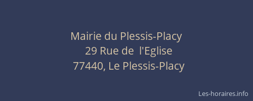 Mairie du Plessis-Placy