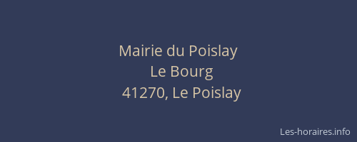 Mairie du Poislay