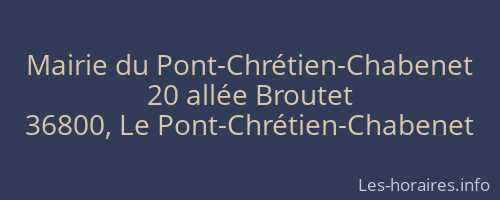 Mairie du Pont-Chrétien-Chabenet