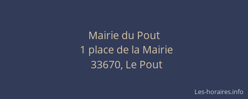 Mairie du Pout