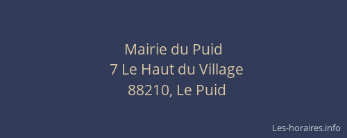 Mairie du Puid