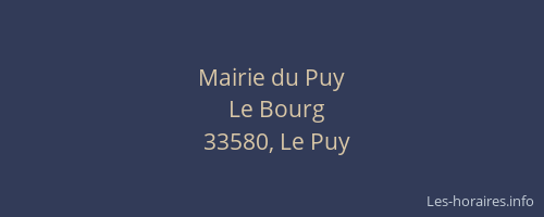 Mairie du Puy
