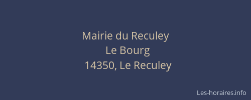 Mairie du Reculey