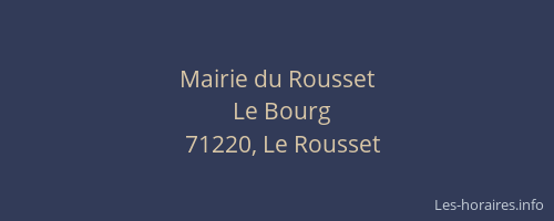 Mairie du Rousset