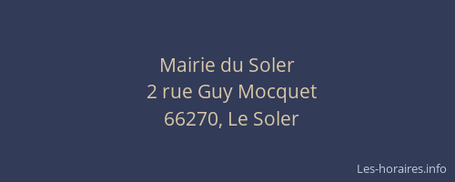 Mairie du Soler